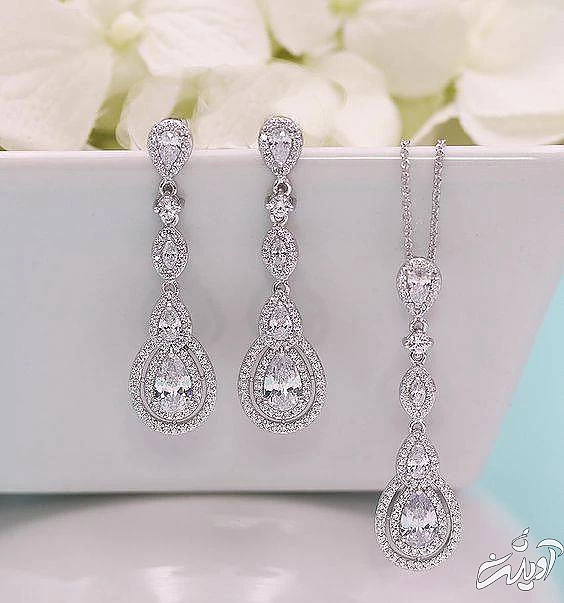 نیم ست طلا سفید 